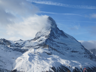 View of the Matterhorn while Skiing